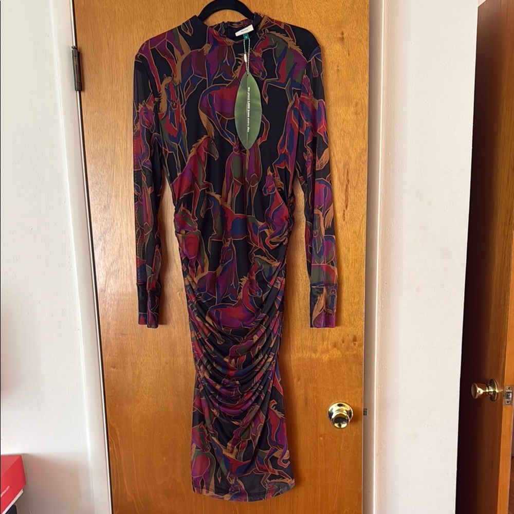 FARM Rio Wild Horses Tulle Midi Dress